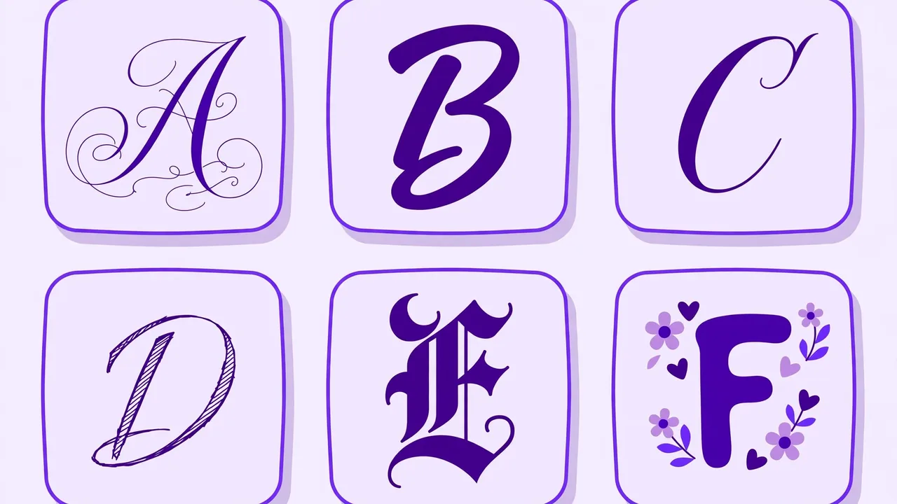 Tipos de letras cursivas: elegante, negrita, itálica, manuscrita y decorativa